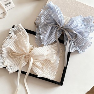 Pince à Cheveux Haut de Gamme pour Femme, Bleu Radiant et Bleu Glacé, avec Nœud et Perle, pour Queue de Cheval et Demi-queue de Cheval, Vente Directe Travel Direct - Product Image 3
