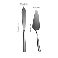 Ensemble de couteau à gâteau et spatule à pizza en acier inoxydable avec manche carré, couteau à pain pour fête d'anniversaire, mariage, restaurant