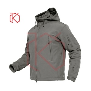 Hot Sale High Quality Custom Design Men's Bonded Softshell <b>Jacket</b> 100% Polyester Stand Collar <b>Thin</b> Breathable <b>Waterproof</b> - Product Image 2