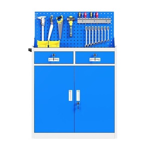 Tool Cabinet With Pegboard 1200x900x400 Mm Metal <b>Workshop</b> Storage With Locks For Auto Repair And Hardware Tools - Product Image 1