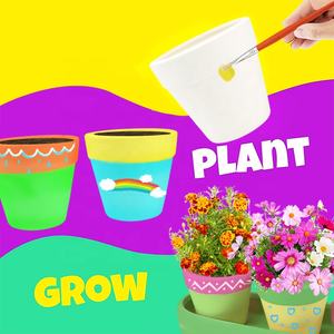 I bambini dipingono e coltivano fioriere con pennello <span class=keywords><strong>vasi</strong></span> da <span class=keywords><strong>fiori</strong></span> <span class=keywords><strong>dipinti</strong></span> fai da te crescente Set per i bambini con Mini <span class=keywords><strong>vasi</strong></span> in ceramica - Product Image 2