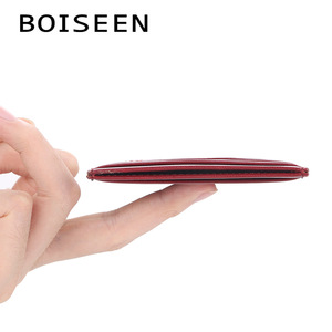 Boiseen Women's Mini Card Holder Pu Leather Quilted Design Credit Card Case Pink For Everyday Use - Product Image 3
