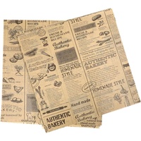Papier d'emballage pour sandwichs et hamburgers, imprimé avec un motif de journal vintage, résistant à la graisse, de qualité alimentaire, pour l'emballage de poulet frit et de collations