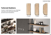 Étagère de bureau en bois véritable sur mesure de 15 pouces de profondeur avec éclairage LED intégré pour la présentation de certificats et de trophées dans les salles de réunion