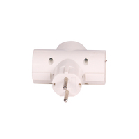 Adaptateur de voyage HAOYONG Plug Pro 16A SDK, prise Schuko, 3 prises, blanc, conducteur en cuivre pur, protection IP20