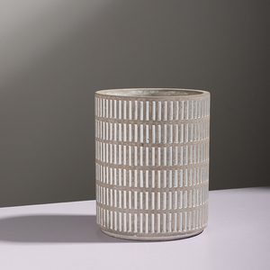 Vasi <span class=keywords><strong>in</strong></span> Ceramica per Piante con <span class=keywords><strong>Design</strong></span> <span class=keywords><strong>in</strong></span> Rilievo Opaco Stile Nordico Cilindrico <span class=keywords><strong>in</strong></span> <span class=keywords><strong>Cemento</strong></span> per Patio e Balcone - Product Image 5