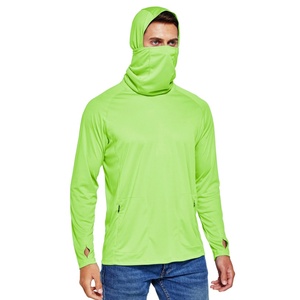 Camiseta Táctica Transpirable con Protección UV UPF 50+ de Secado Rápido en Verde Neón, Camiseta de Pesca para Hombre, Ropa de Pesca, Sudadera con Capucha de Camuflaje Personalizada - Product Image 1