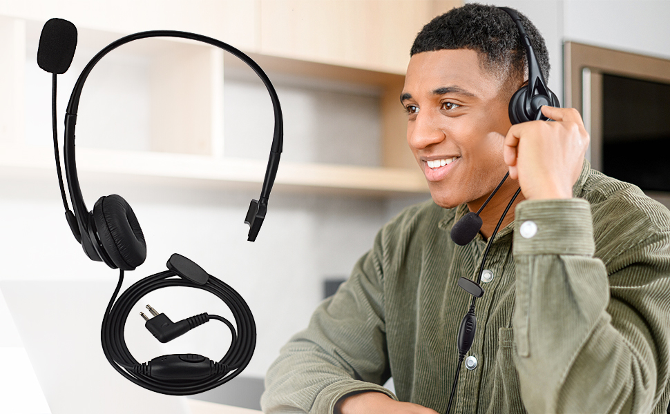 Casque Radio 2 Broches En C Pour Motorola CP040 GP300 DP1400 - Écouteur Avec Micro PTT