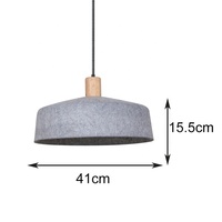 Lustre en feutre acoustique vintage LED 3500K blanc chaud 900 lumens, CRI 90 élevé, abat-jour coloré pour éclairage de plafond de maison ou de bureau