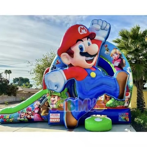Venta caliente <span class=keywords><strong>Mario</strong></span> <span class=keywords><strong>casa</strong></span> hinchable inflable con tobogán Combo Comic Bounce Jump Castle con soplador de aire - Product Image 1
