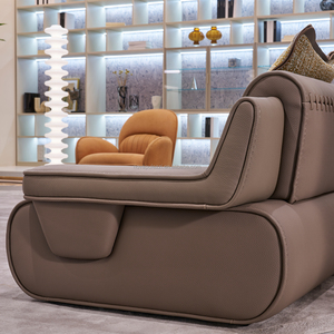 Service tout-en-un, canapé sectionnel en cuir véritable de haute qualité, style moderne, housses de canapé pour salon de villa - Product Image 6