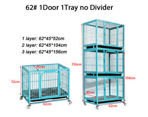 Cage pour chien en métal à double porte avec roulettes, cage pour chien en acier inoxydable, vente chaude du fabricant - Product Image 6