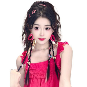 Cola de Caballo Ondulada con Reflejos Rosas Estilo Medio Atado Wilderness Boxer Braids para Mujer - Product Image 4