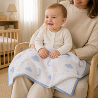 Couverture bébé en peluche double face personnalisée Hongbo avec dos à pois, impression OEM ODM pour les couvertures de chambre d'enfant