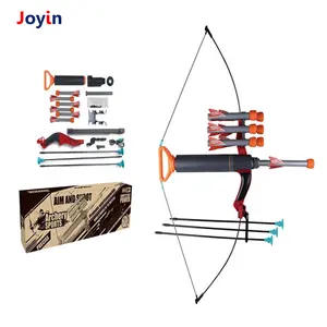 Jeu de plein air 2 en 1, jouet de fusée, arc et flèche, jouet pour jeunes, jeu d'arc en mousse, super cadeau pour garçons et filles, fléchettes souples pour enfants