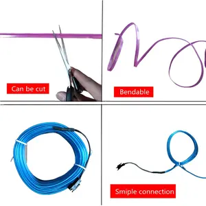 Lámpara Decorativa LED para Interior de Coche de 1M, Tira de Neón con Cable EL para Automóvil, Luz Ambiental Flexible para DIY, Diodo USB para Ambiente de Fiesta - Product Image 4