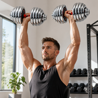 Ensemble d'haltères réglables 15 kg en fonte électrolytique, robuste, avec étui portable pour entraînement des bras, des jambes et du corps entier à domicile, en salle de sport ou en voyage