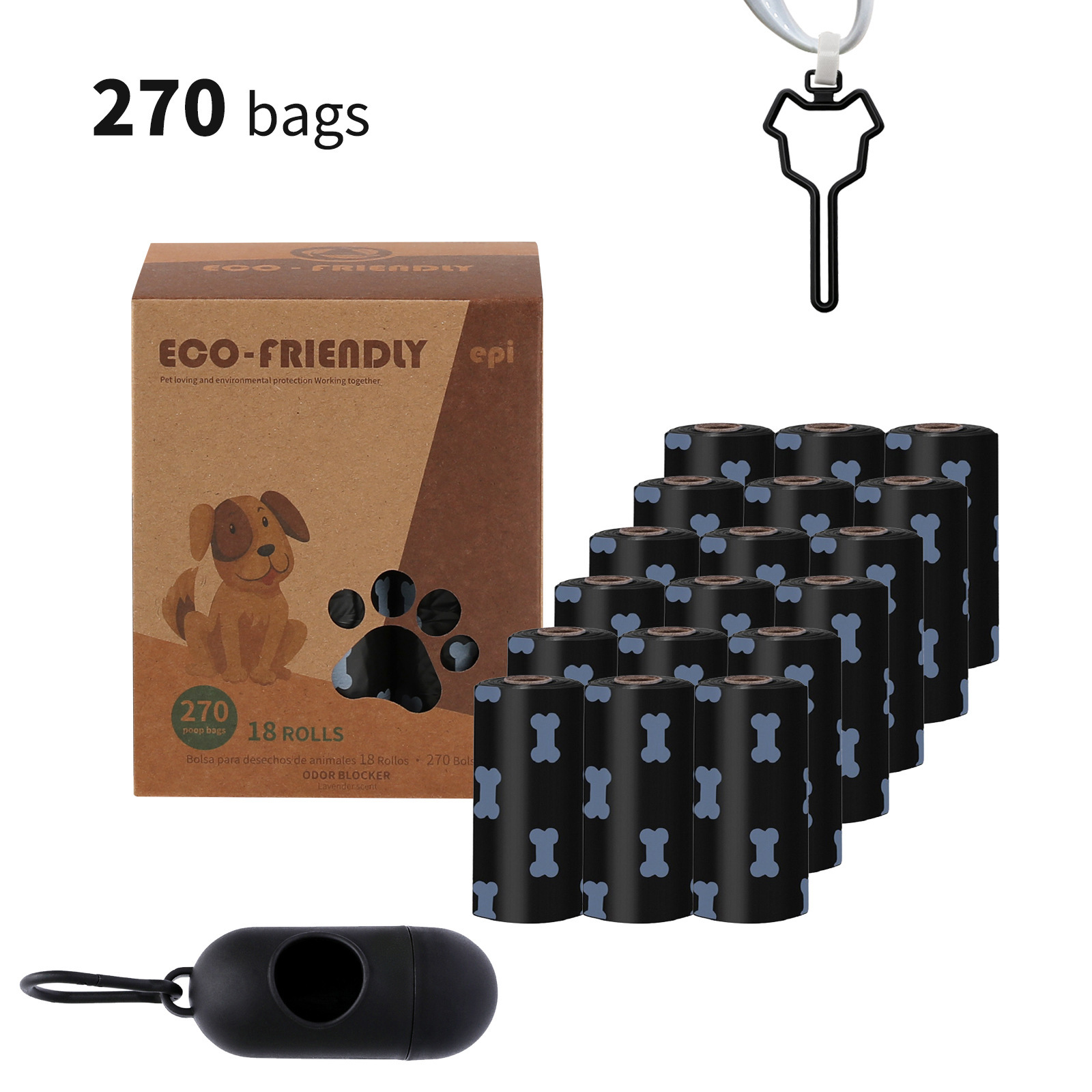 18 rouleaux de noir + capsules noires + clips noirs