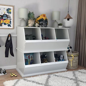 <span class=keywords><strong>Coffre</strong></span> à jouets <span class=keywords><strong>et</strong></span> boîte de rangement empilables modernes Armoire en bois pour enfants Organisateur de tubes pour jouets Chambre à coucher Salon Utilisation pour bébés adolescents - Product Image 5