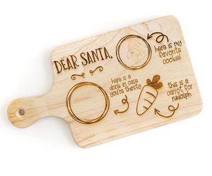 Plateau à collation gravé Père Noël JUNJI, cadeau de Noël, décoration d'intérieur, plateau à lait et à biscuits en bois, <span class=keywords><strong>planche</strong></span> à découper en bois pour Père Noël - Product Image 1