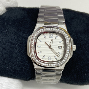 Reloj con bisel de diamantes con esfera blanca, reloj mecánico automático de acero inoxidable 904L para hombre, reloj impermeable de negocios de lujo - Product Image 2