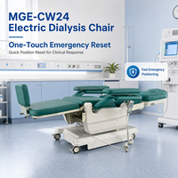 Fauteuil de dialyse électrique avec 3 moteurs de positionnement, réglage de la hauteur, fonction CPR à une touche pour hémodialyse, perfusion et chimiothérapie