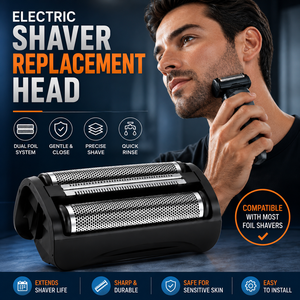 Electric <b>Razor</b> Spare Blade and Shaver <b>Head</b> Replacement Components with Imported Stainless Steel Foil for Men's Face Shaving - Product Image 1