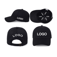 Luxe 6 Panneau Noir Blanc Coton Non Structuré Baseball Papa Chapeaux Casquettes Sports Plaine Avec Logo De Broderie Personnalisé Pour Homme Femmes