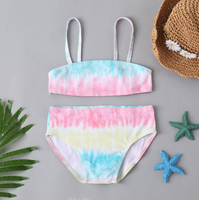 Maillot de bain tankini pour filles, séchage rapide, écologique, imprimé coloré, avec haut amovible pour la plage estivale