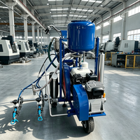 Machine de marquage routier à peinture froide à poussée manuelle avec vitesse variable pour différents types de surfaces