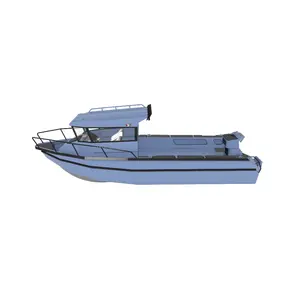 Barco de pesca de alumínio para venda, canadá-7.5m, jato de 25ft, cabine cruiser totalmente soldado com iate ce