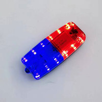 En rojo azul luz de advertencia táctico hombro Clip luces USB carga impermeable bicicleta luz trasera casco linterna lámpara para correr