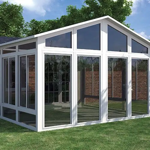 Aluminium Segi Enam Segi Delapan Segi Delapan Aluminium Taman Matahari Ruang Kaca Musim Dingin Konservasi Sunroom Green House Reflektif Hitam Kayu