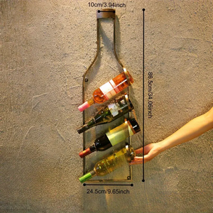 Rak anggur antik 4-botol dinding dekorasi <span class=keywords><strong>Bar</strong></span> kreatif untuk rumah restoran tampilan penyimpanan anggur untuk hadiah penggunaan toko rumah tangga - Product Image 5