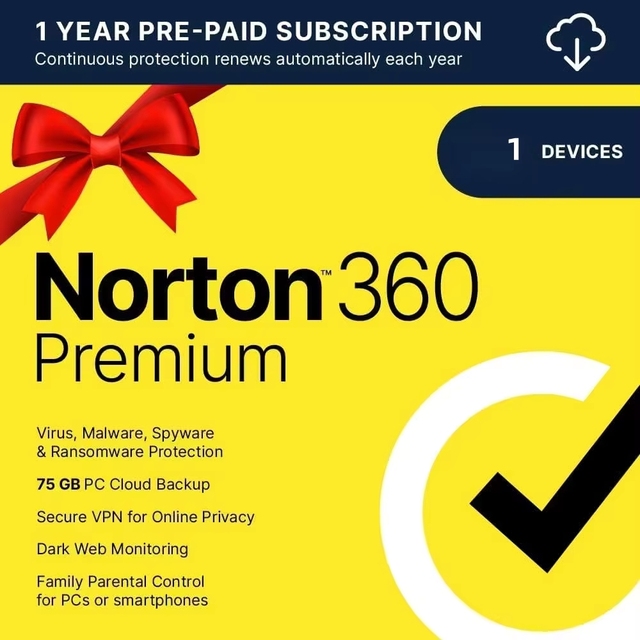 Norton 360 Premium 1 Year Subscription 1PC for MAC Internet Use in Stock