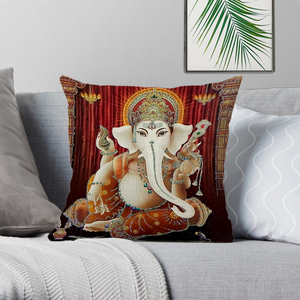 Bouddha Statue Oeuvre Rétro Bouddhiste Décoration Intérieure Taie D'oreiller 45x45cm - Product Image 2