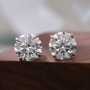 Pendientes de Diamantes de 1-4 Quilates con 4 Puntas, Pendientes de Diamantes de Oro de 14k, Pendientes de Diamantes Creados en Laboratorio, Pendientes Minimalistas para Uso Diario - Product Image 4