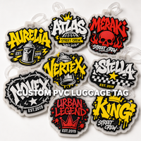 Étiquette de bagage en PVC personnalisée en caoutchouc souple moulé avec précision, pour cadeaux promotionnels, en lot, faible MOQ, fabrication sur mesure acceptée