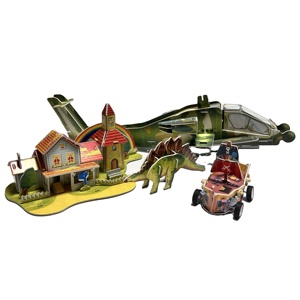 Bộ đồ chơi xếp hình cho trẻ em, đồ chơi xếp hình động vật và khủng long bằng nhựa tự làm, trò chơi trên bảng giấy dành cho bé trai và bé gái, bộ quà tặng - Product Image 3