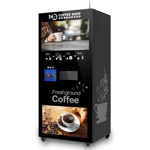 Máquina de café de hielo con pantalla táctil SP998C, máquina de café espresso automática IOT comercial para venta, máquina de café vertical con monedas