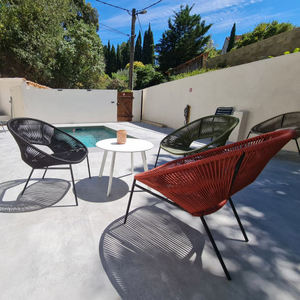 Silla <span class=keywords><strong>de</strong></span> comedor moderna para exteriores, <span class=keywords><strong>muebles</strong></span> <span class=keywords><strong>de</strong></span> jardín impermeables <span class=keywords><strong>de</strong></span> ratán negro cómodos para balcón, parque, cocina, sala <span class=keywords><strong>de</strong></span> estar - Product Image 6