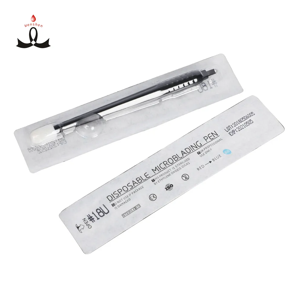 2020 Best Sharp Blade 18U Needles Microblading Pen 3D Manual Eyebrow Tattoo Pen Disposable Cosmetics Tatoo Pen Supply