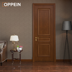 OPPEIN Moderne Waterdichte PVC Houten Villa Deur met Glasvezel Scherm, Gelakte Binnenkant, Appartementdeur - Product Image 1