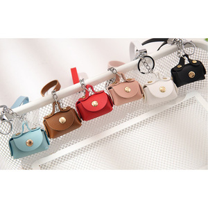 Sang trọng handmade PU Leather Wallet Keychain dễ thương cô gái phụ nữ mini Coin Purse thời trang lưu trữ túi tay dây đeo dây túi móc khóa - Product Image 5