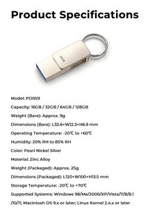 Clé <span class=keywords><strong>USB</strong></span> Métallique Haute Vitesse Double Interface avec Porte-clés Portable 32 Go/64 Go/128 Go <span class=keywords><strong>USB</strong></span> 3.0 – Cadeau Promotionnel - Product Image 3