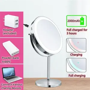 Đen sạc 8 inch Magnifying Gương trang điểm