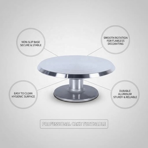 ฐานวางเค้กหมุนได้แบบมืออาชีพ <span class=keywords><strong>ทำ</strong></span>จากอลูมิเนียมอัลลอยด์ทั้งชิ้น ทนทาน ไม่ลื่น - Product Image 3