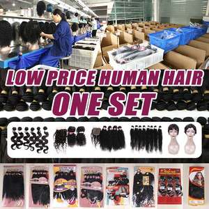 FH Cheap Price Vendors 10A Unprocessed Human <strong>Hair</strong> Blend Raw Vrigin Human <strong>Hair</strong> Bundles With Lace Closure - Product Image 6