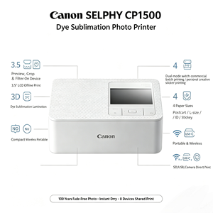 CP1500 <span class=keywords><strong>Imprimante</strong></span> Photo à Sublimation, <span class=keywords><strong>WiFi</strong></span> Sans‑Fil Écran LCD 3,5", Étanche Anti‑Décoloration pour ID Portrait Photomaton Impre - Product Image 2