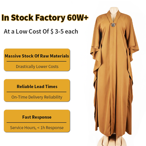 Plus Size Anti-static Breathable Fabric Modest Ankle Length <strong>Abaya</strong> Women's Ruffle Slit Muslim Dress Kimono <strong>Abaya</strong> Dubai Max 5XL - Product Image 1